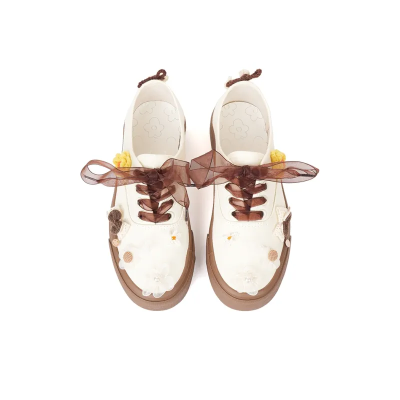 XIAOFAMIAO Anti-Slip And Wear-Resistant Breathable Low-Top Canvas Shoes Women's Ecru-3