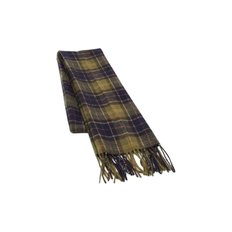 BARBOUR 100% Wool Knit Scarves Men's Green-1