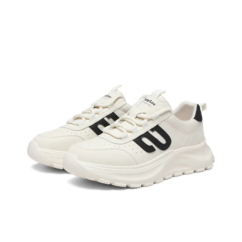 Golden Silk Rabbit Low-Top Chunky Sneakers Women's-1