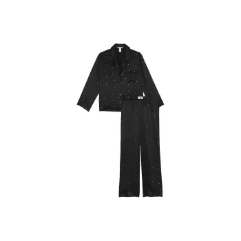 Victoria's Secret 24 Big Show Collection THE MIX Pajama Set Women's Black