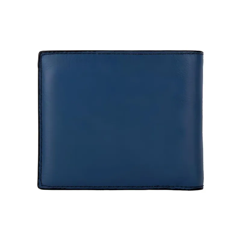 COACH 3 IN 1 Wallet Leather Small Clutch Wallet Men's Light Blue & Dark Blue-2