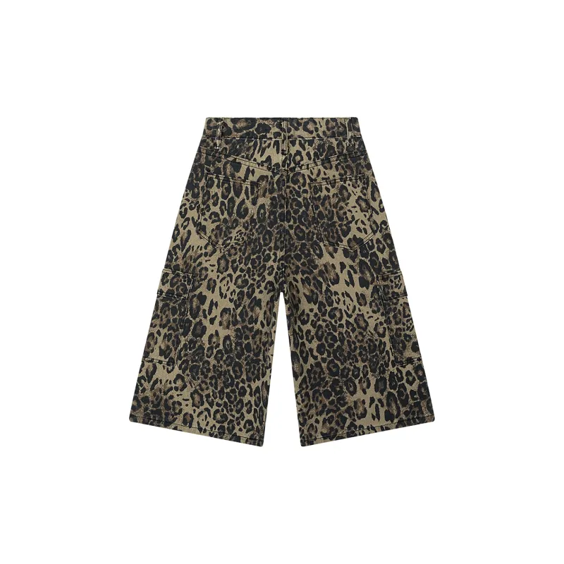 LOOX! Cargo Shorts Unisex Desert Leopard Print-1