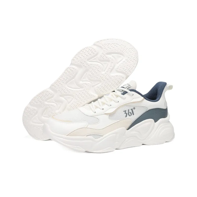 361° Cushioning, Breathable, Lightweight Low Top Casual Shoes Men's Feather White Deep Iron Gray-5