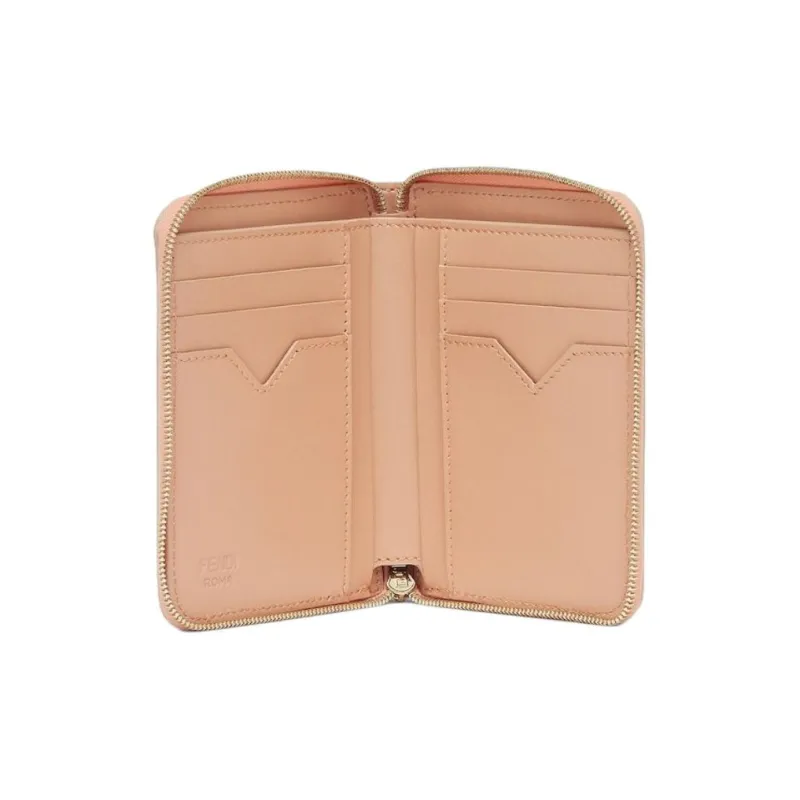 FENDI Calfskin Wallet Medium Size Women's Nude Pink-2
