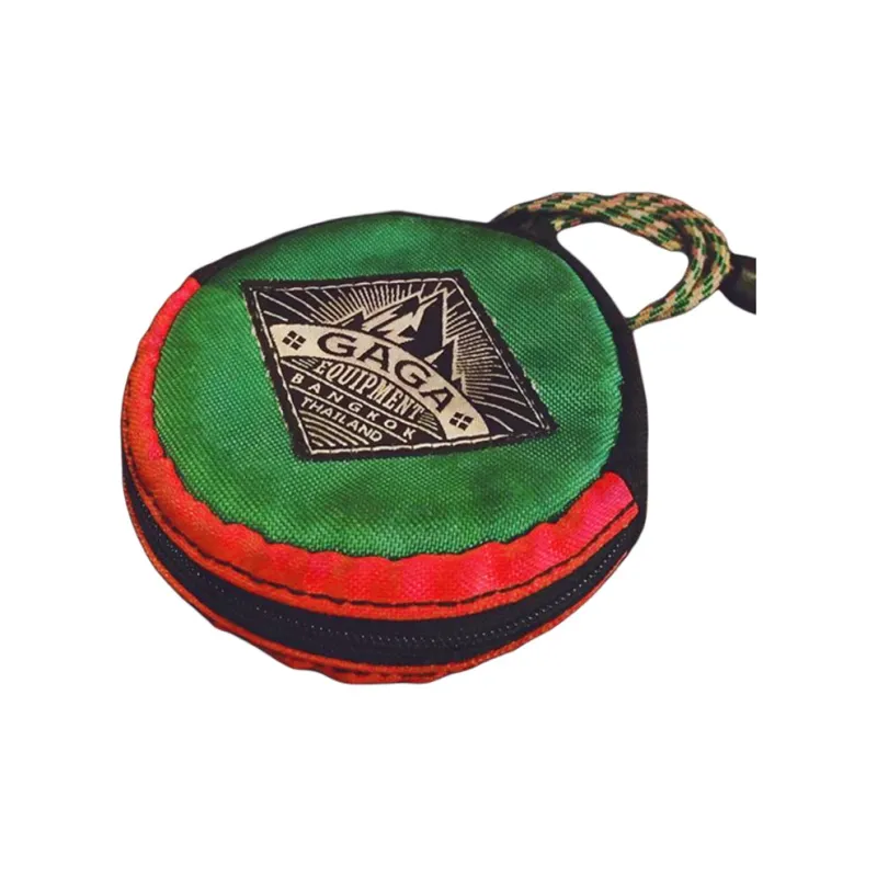 GAGA EQUIPMENT Canvas Key Pouch Mini Unisex Green Red-1