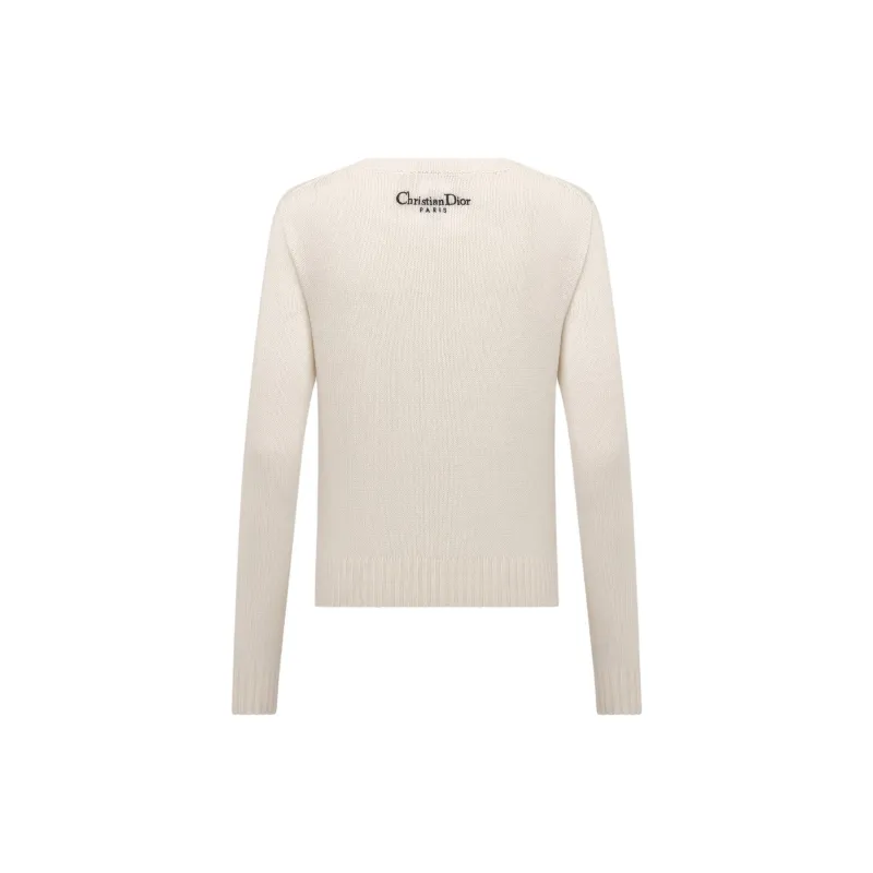 DIOR SS25 Spring Summer Ready to Wear Collection Cashmere Sweater Women's White-1