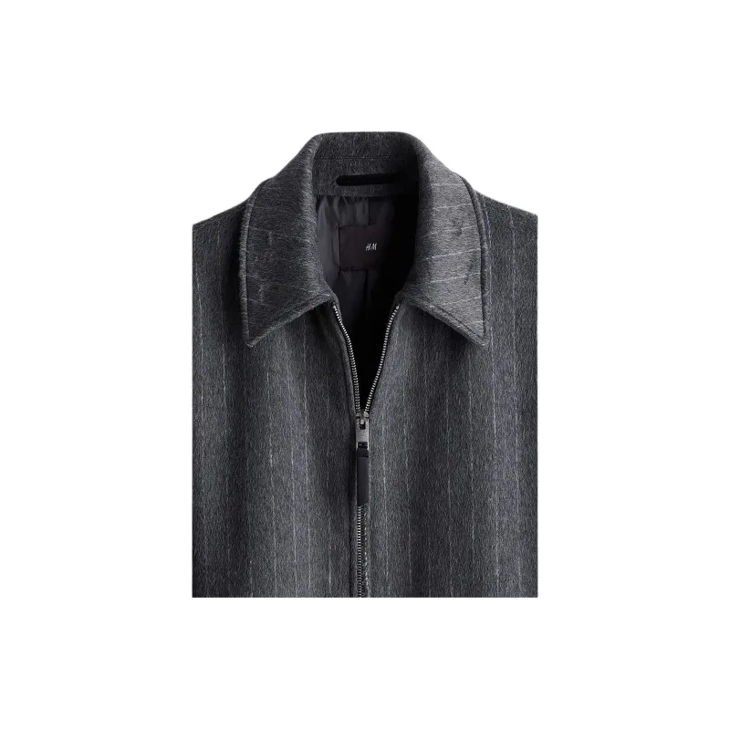 H&M Jackets & Coats Men's Dark Gray With Pinstripe-4