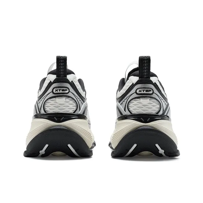 XTEP Basque 2 Abrasion Resistant Lightweight Rebound Low Top Casual Shoes Men's White Black Gray-4
