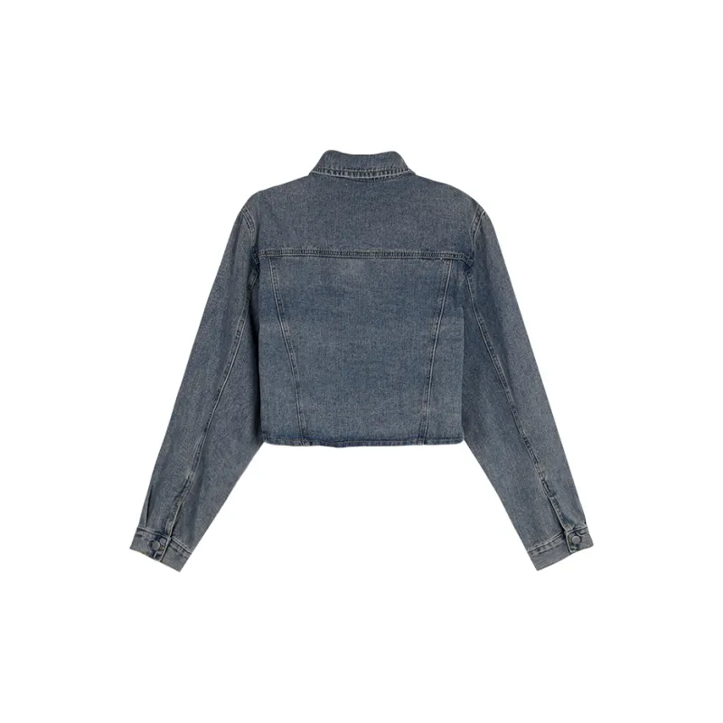 SONGBENSANGSANG Denim Jacket Women's Blue-1