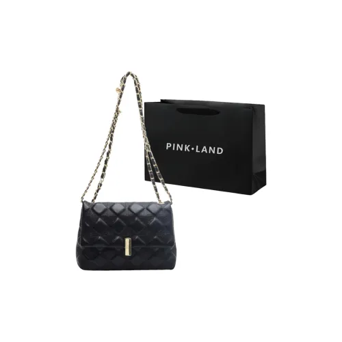 PINK·LAND PU Small Square Bag Shoulder Bag Women's Black/White