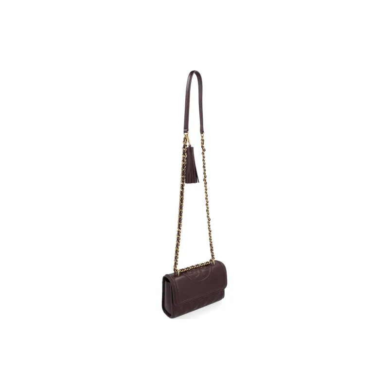 TORY BURCH Fleming Leather Crossbody Bag, Shoulder Bag Small Size Women's Brown-2