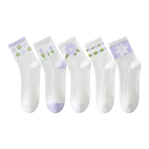 MIIOW Mid Calf Socks Women's 5 Pack