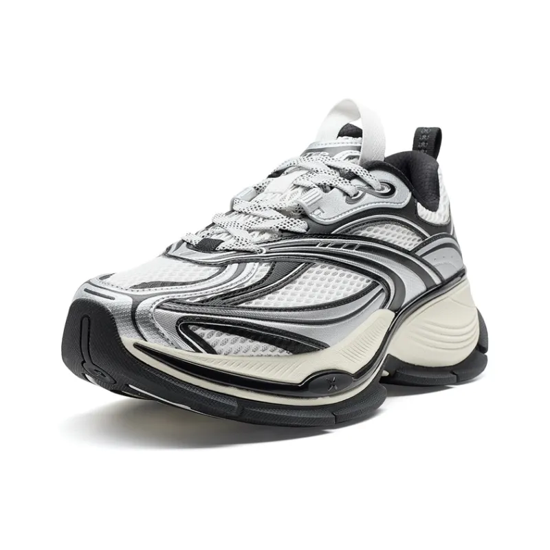 XTEP Basque 2 Abrasion Resistant Lightweight Rebound Low Top Casual Shoes Men's White Black Gray-1
