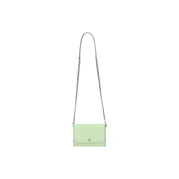 TORY BURCH Emerson Leather Small Square Bag Shoulder Bag, Crossbody Bag Women's Light Green