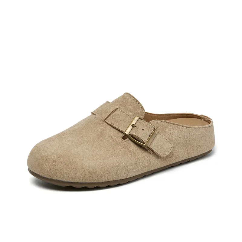 La Chapelle Leather Patchwork Woven Abrasion Resistant Slip Resistant Closed Toe Slippers Women's-1