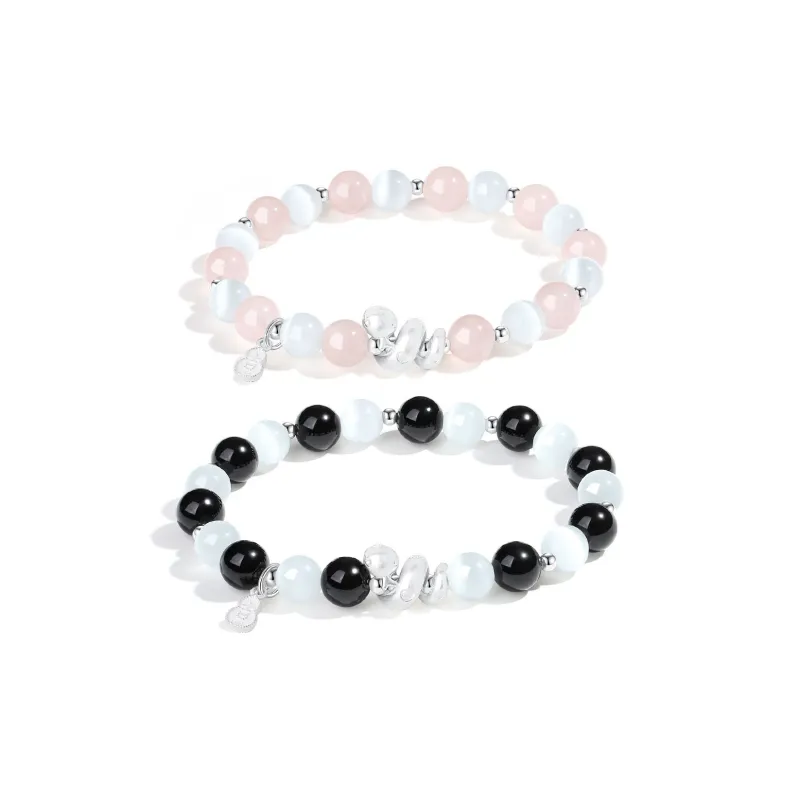 PUTUOSHANWENCHUANG Glass Cat Eye Bracelets Unisex-5