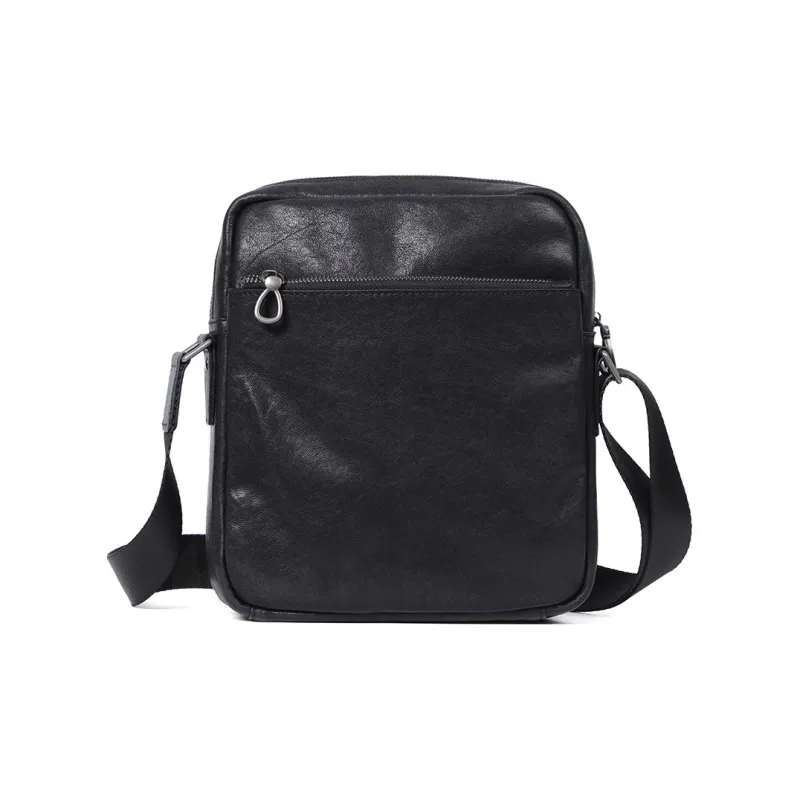 LARTIGENT Top Grain Cow Leather Crossbody Bags Shoulder Bags Regular Men's Black-3