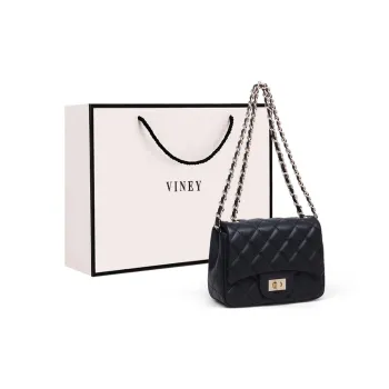 VINEY Cow Leather Shoulder Bag Crossbody Bag Small Square Bag Small Size Women's Red/Black