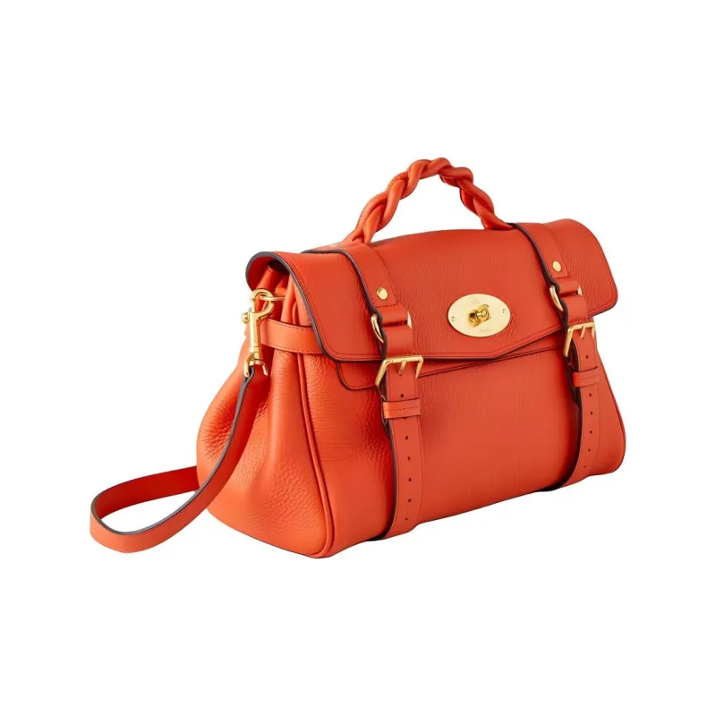 Mulberry Alexa Grained Leather Shoulder Bag Crossbody Bag Handbag Regular Women's Orange Red-1