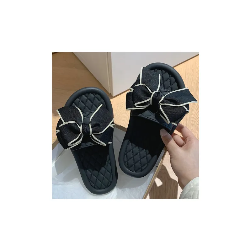 SHIGUDE Sandal Slippers Women's Black-1