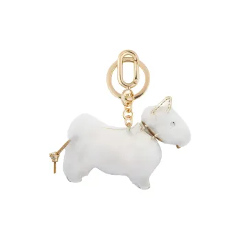 Furla Allegra Sheepskin Key Ring Bag Accessories Women's Cotton Candy White