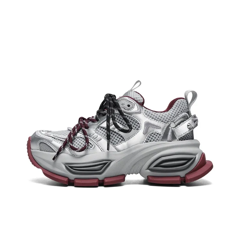CHERYKALLY Anti-Slip Wear-Resistant Breathable Height Increasing Low-Top Chunky Sneakers Women's-0