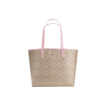 COACH City Canvas Portable Crossbody Bag, Shoulder Bag Tubas Women's Light Khaki & Light Pink