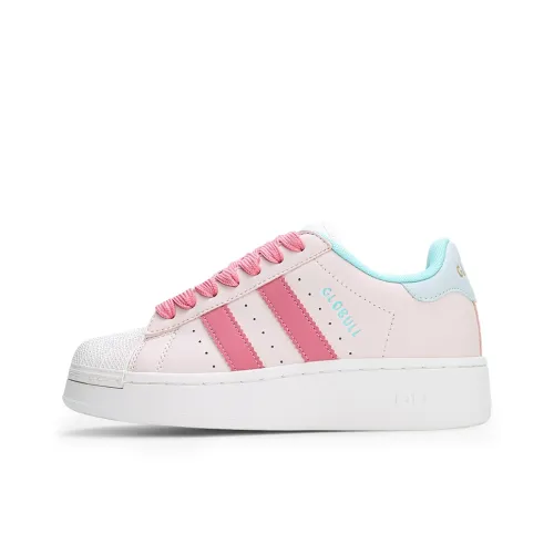GLO BULL Anti Slip And Wear Resistant Height Increasing Low Top Skateboard Shoes Women's Baby Powder Pink