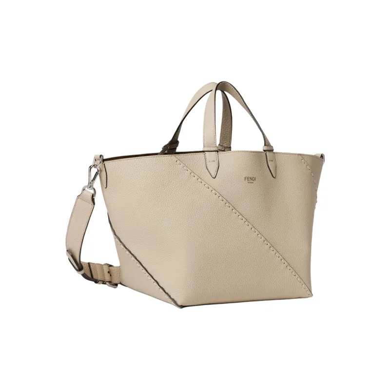 FENDI Calfskin Shoulder Bag, Crossbody Bag, Handbag Trumpets Men's White-1