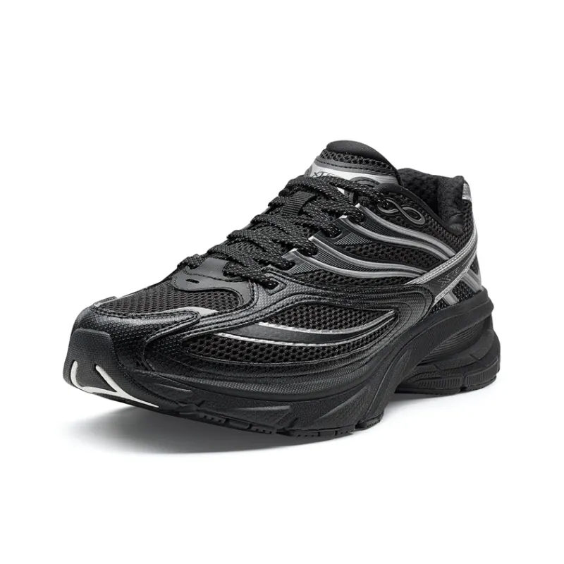 XTEP Small Basque 2nd Generation Wear-Resistant Lightweight Height Increasing Low-Top Casual Shoes Women's Black-1