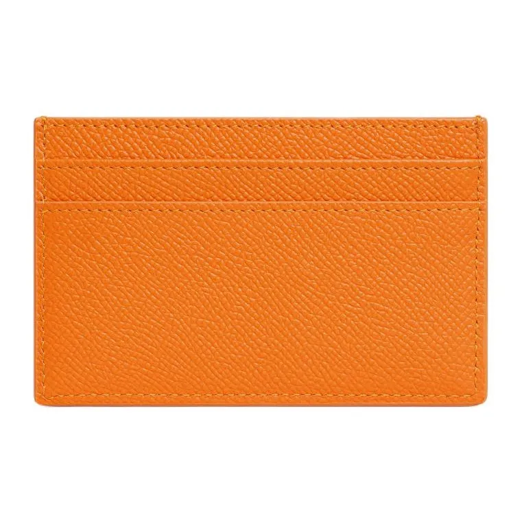 CELINE Cow Leather Card Holder Medium Size Men's Neon Orange-2