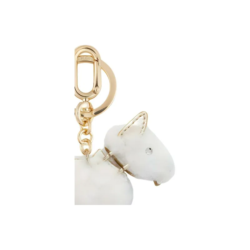 Furla Allegra Sheepskin Key Ring Bag Accessories Women's Cotton Candy White-2
