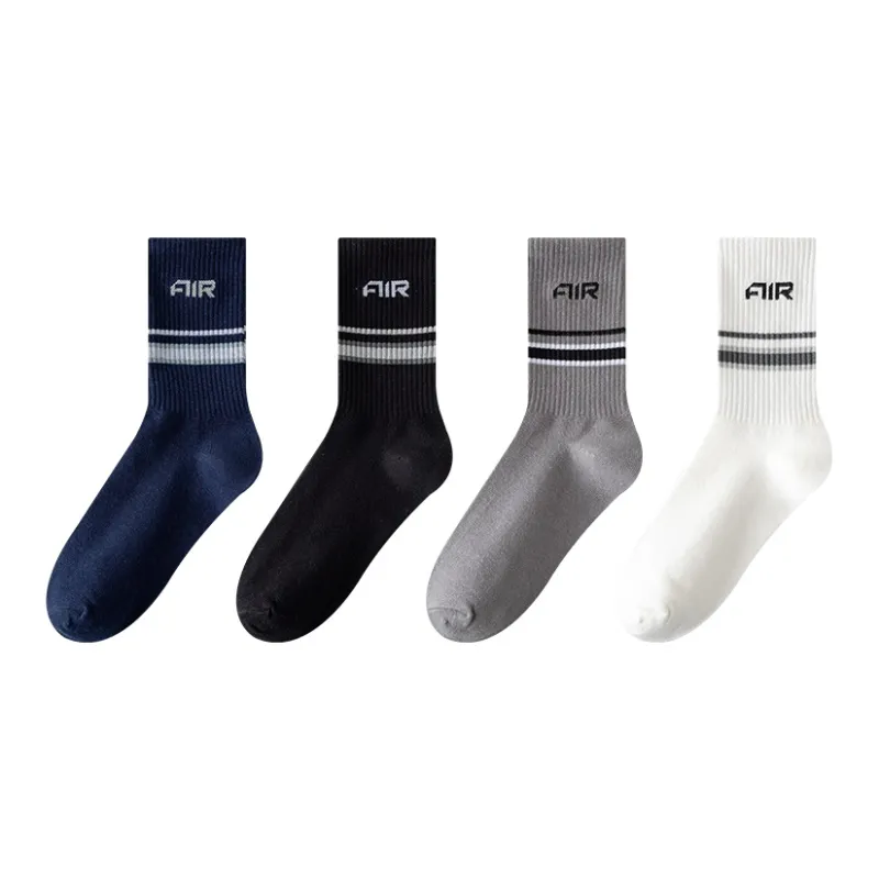 Cotton Gene Mid Calf Socks Unisex 4 Pack-10