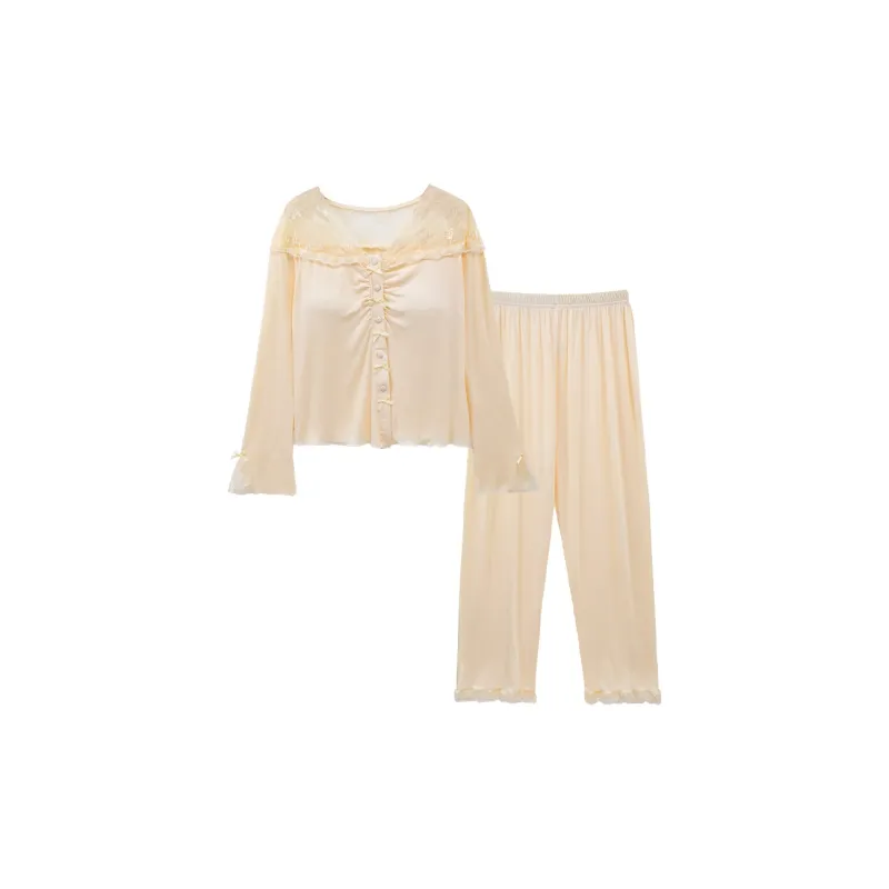 Sleeping Beauty Pajama Set Women's Apricot-0