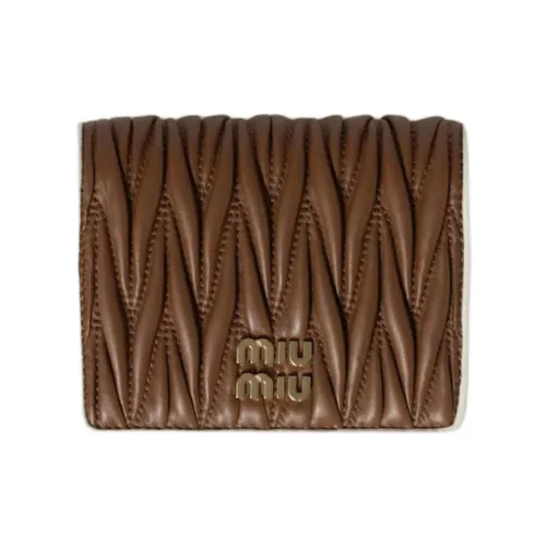 MIU MIU Sheepskin Wallet Women's Brown