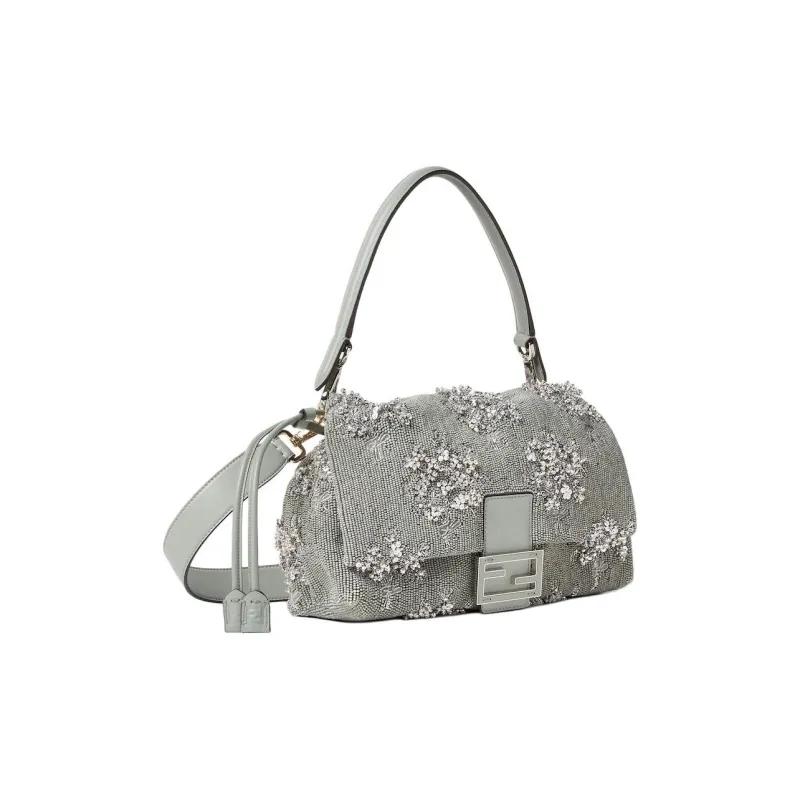 FENDI Baguette Polyester Handbag, Shoulder Bag Medium Size Women's Green-1