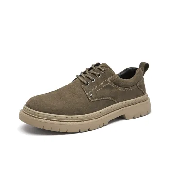 QIUTEXIONG Work Boots Men Low Top Gold/Sand/Khaki