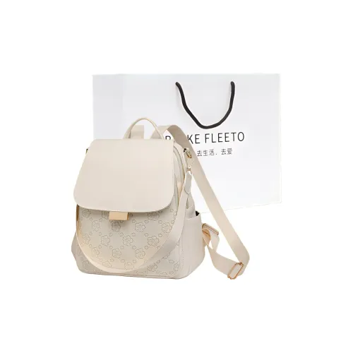 BLAKE FLEETO PU Backpack Women's Ecru/Black