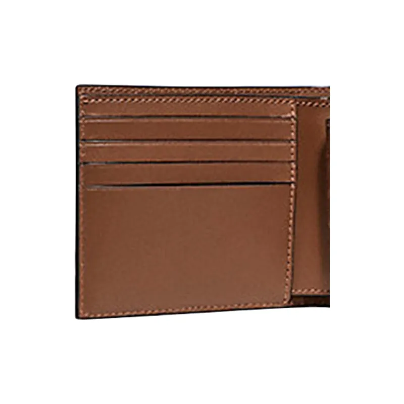 COACH 3 IN 1 Wallet Leather Cropped Foldable Card Holder Wallet Unisex Tan-2