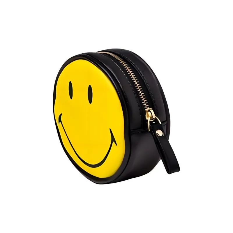 SELETTI SMILEY Collaboration Polyurethane PU With Metal And PU Combination Coin Purse Regular Unisex Yellow-3