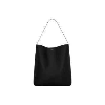 SAINT LAURENT Calfskin Hobo Bag Shoulder Bag Tubas Women's Black