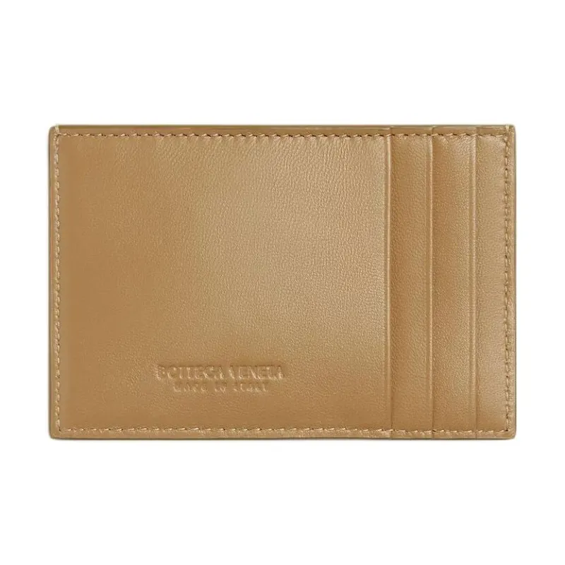 Bottega Veneta CASSETTE Lambskin Card Holder Men's Algae Green With Dark Color Praline-1