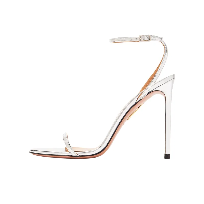 AQUAZZURA Olie One Strap Sandals 10.5cm Women's Silver-0