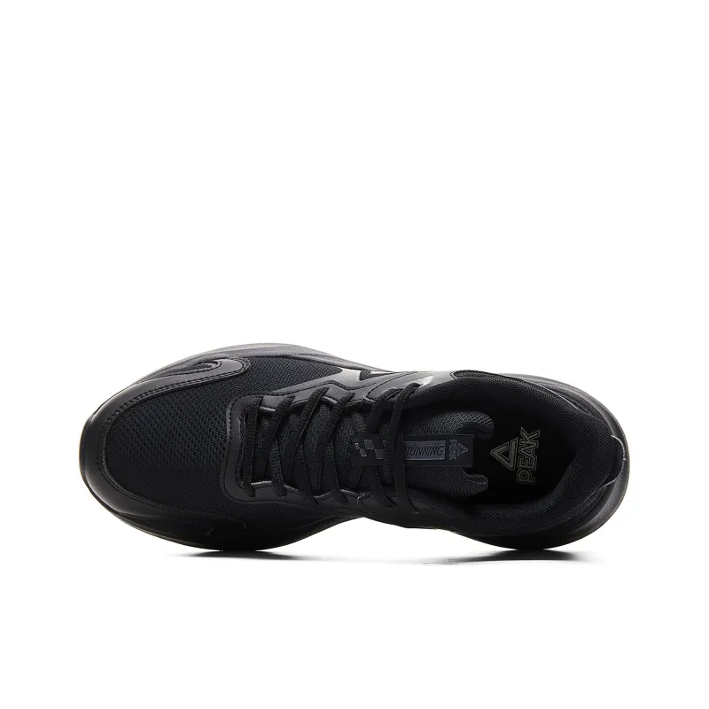 PEAK State Pole Anti Slip And Wear Resistant Coverage Low Top Casual Running Shoes Men's All Black-5