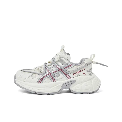 COMELY Chunky Sneakers Women's Low Top Beige/Apricot/Gray