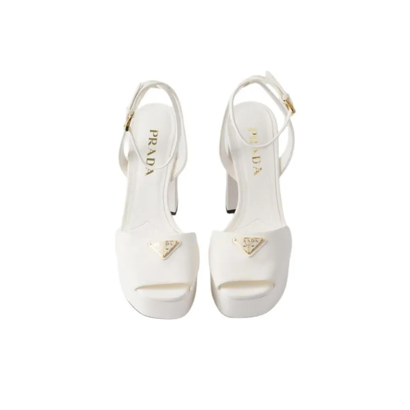 PRADA One Strap Sandals 11.5cm Women's White-4