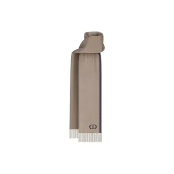DIOR Silk Knit Scarves Unisex Brown