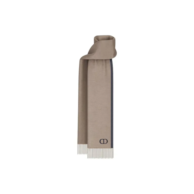 DIOR Silk Knit Scarves Unisex Brown-0