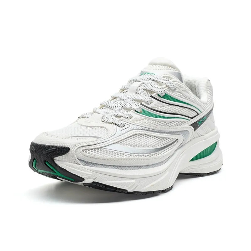 XTEP Small Basque 2nd Generation Casual Shoes Men Low Top Canvas White/Black/Pine Green-1