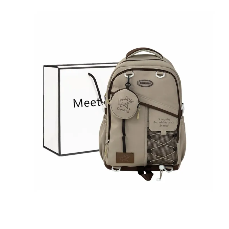 Fitchell Nylon Backpack Unisex Black/Khaki/Green/Blue/Grey-1